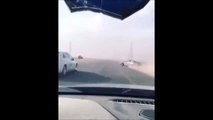 بالفيديو تفحيط بالسعودية ينتهي بعجل يسير وحده على الطريق!