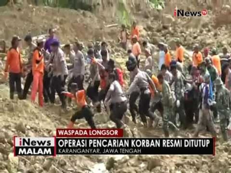Operasi pencarian Korban longsor Karanganyar resmi di tutup - iNews Malam 06/12