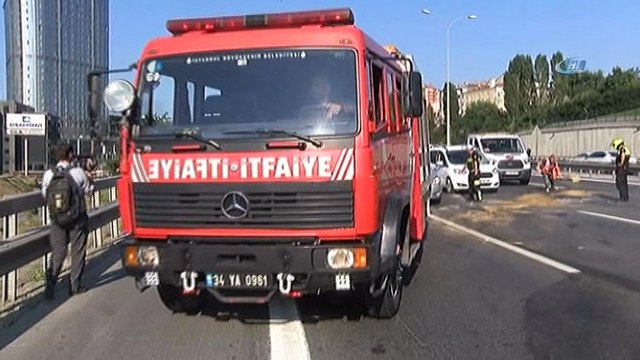 TEM Otoyolu’nda zincirleme trafik kazası:6 otomobilin karıştığı kazada 4 kişi yaralandı