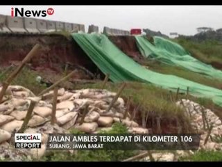 Jalan ambles di Tol Cipali belum diperbaiki dan hanya ditutup terpal - Spesial Report 30/12