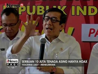 Yasona Laoly : Serbuan 10 juta tenaga asing ke Indonesia hanya hoax - iNews Pagi 02/01