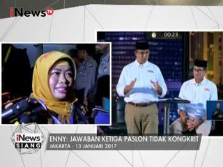 Enny : Jawaban ketiga Paslon tidak kongkrit - iNews Siang 14/01