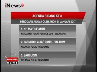 Nama - Nama Saksi yang Akan Bersaksi Dalam Sidang Ahok ke 8 - iNews Breaking News 31/01
