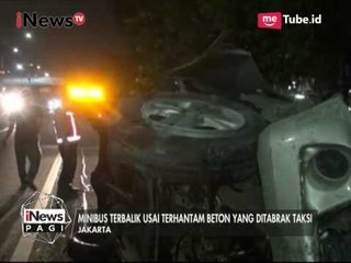 Mencoba Hindari Taksi, Mobil Mini Bus Menabrak Separator Busway - iNews Pagi 13/05