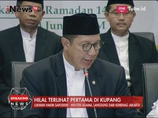 Detik-detik Menteri Agama Mengumumkan Jatuhnya Tanggal 1 Syawal 1438 H - Breaking News 24/06