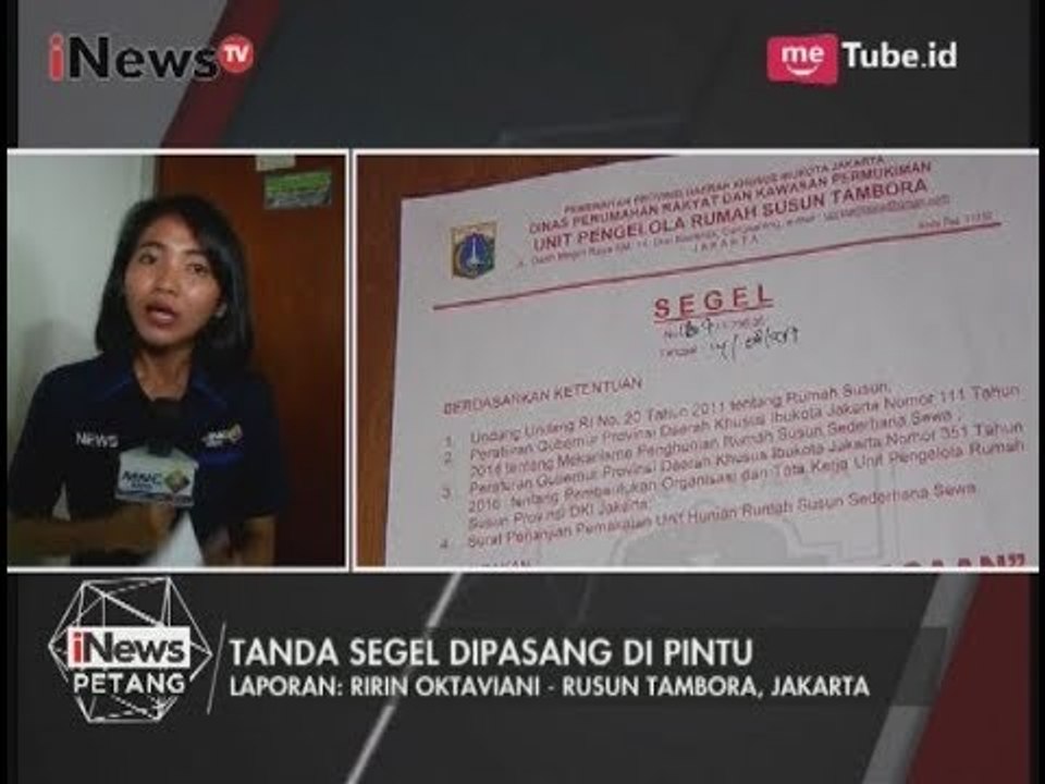 Laporan Terkini Terkait Penyegelan Ratusan Unit Rusun Tambora - iNews Petang 15/08
