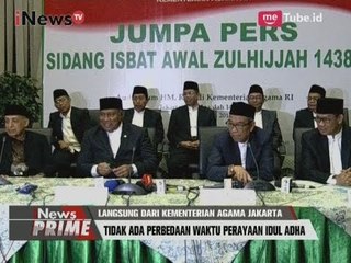 Tải video: Konpers Sidang Isbat Kementrian Agama Terkait Penetapan Idul Adha 1438 H - iNews Prime 22/08