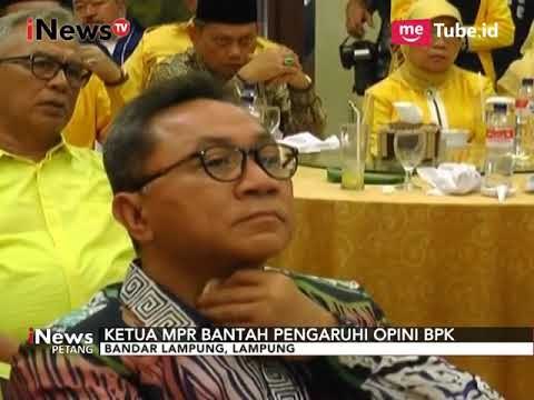 Ketua MPR Zulkifli Hasan Bantah Pengaruhi Opini BPK - iNews Petang 08/10