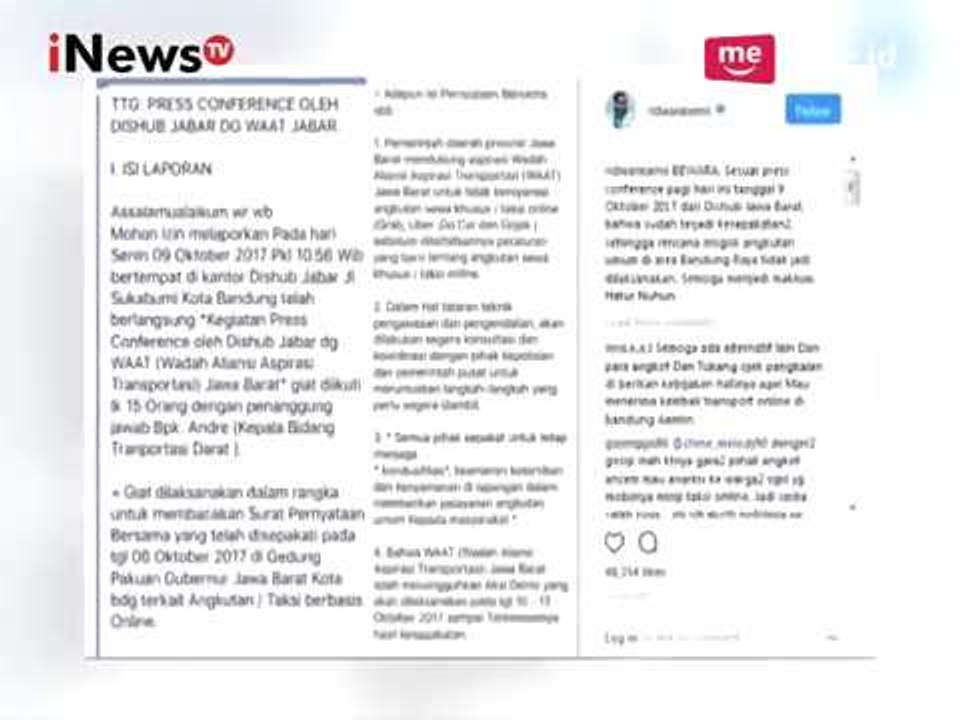 Dishub Jabar Larang Transportasi Online Beroperasi - iNews Petang 11/10