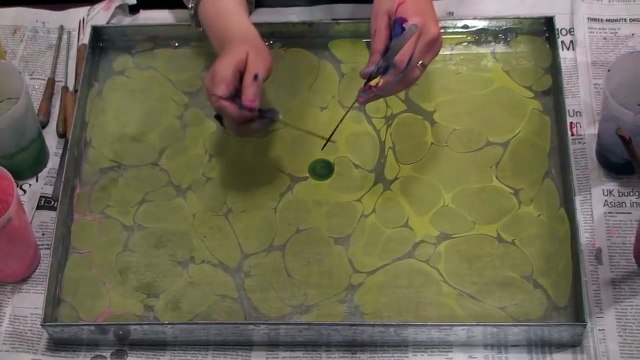 Marbling art demonstration Ebru Sanati