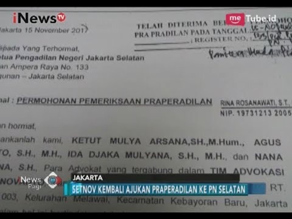 Ditetapkan Kembali Sebagai Tersangka Oleh KPK, Setnov Ajukan Praperadilan - iNews Pagi 17/11