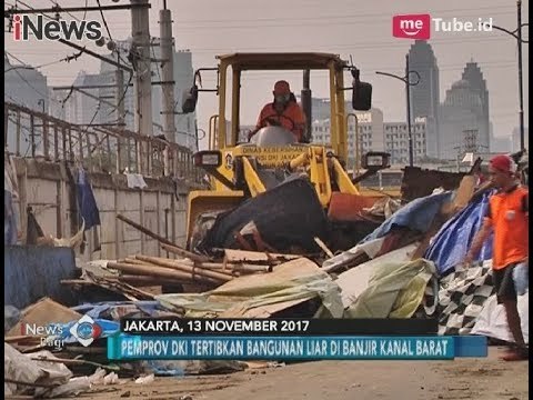 Bangunan Semi Permanen di Jalan Inspeksi Tanah Abang Diporak-poranda Alat Berat - iNews Pagi 20/11