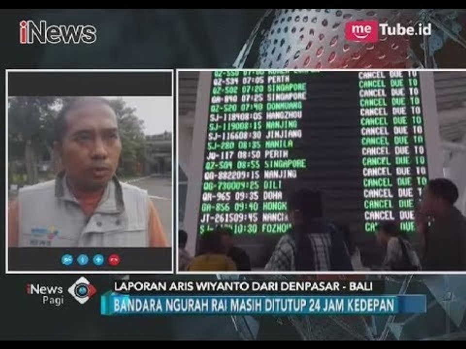 Bandara Ngurah Rai Masih Ditutup, Para Penumpang Menjadawal Ulang Penerbangan - iNews Pagi 29/11