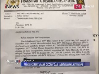 Fraksi PKS Minta Fahri Hamzah Dicopot dari Wakil Ketua DPR - iNews Malam 12/12