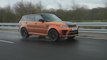 The new Range Rover Sport SVR driving on the Jaguar Land Rover Fen End circuit