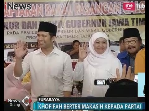 Khofifah Indar Bersama Emil Dardak Resmi Mendaftar ke KPU Jatim - iNews Siang 10/01