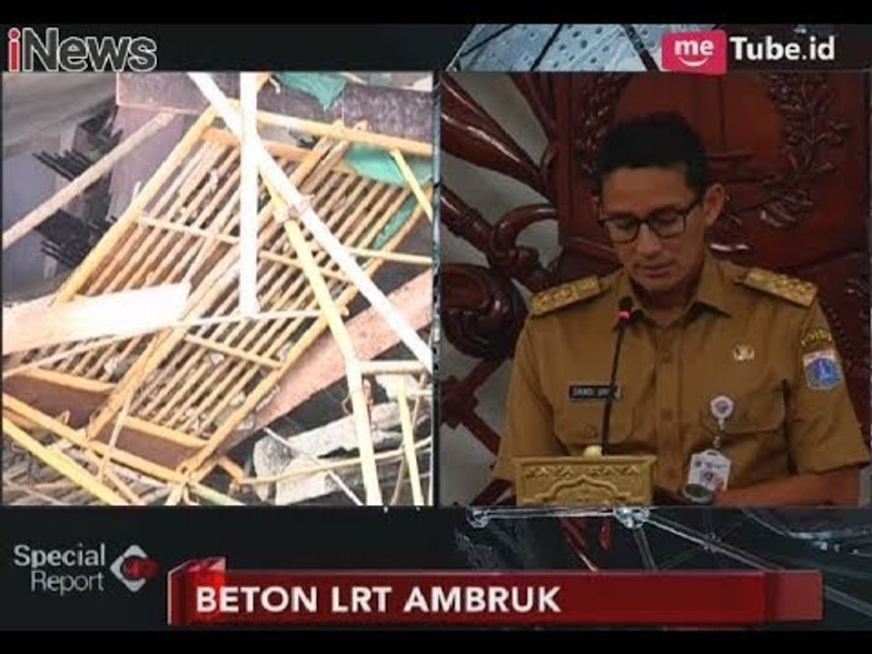 Berikut Jawaban Wagub Sandiaga Uno Terkait Ambruknya Beton LRT - Special Report 23/01