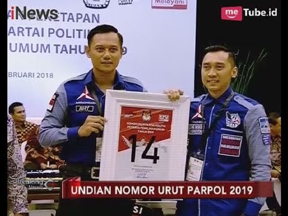 Diwakilkan Kedua Anak SBY, Demokrat Mendapat Nomor 14 Dalam Pemilu 2019 - Breaking News 18/02