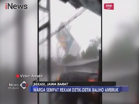 Video Amatir Detik-detik Baliho di Bekasi Roboh Diterjang Angin Kencang - iNews Malam 19/02