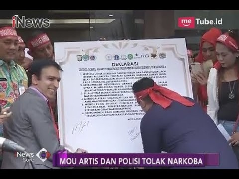 Artis & Manajer Lakukan Tanda Tangan Deklarasi MoU Berantas Narkoba  - iNews Sore 22/02