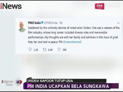 PM India Ucapkan Bela Sungkawa atas Meninggalnya Sridevi Kapoor - iNews Sore 25/02