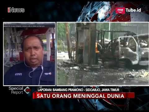 Polisi Olah TKP SPBU yang Hangus Terbakar di Sidoarjo - Special Report 08/03