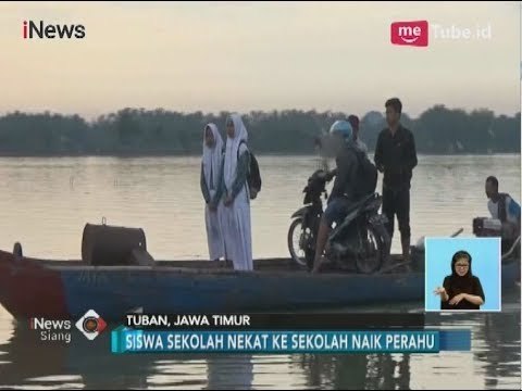 Puluhan Pelajar di Tuban Nekat Terobos Banjir Demi Bersekolah - iNews Siang 12/03