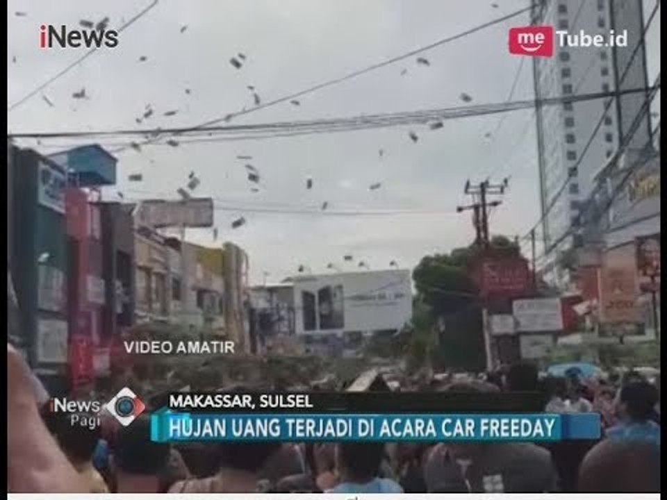 Hujan Uang Rp100 Ribu Bikin Geger Warga di Car Free Day Boulevard, Makassar - iNews Pagi 26/03