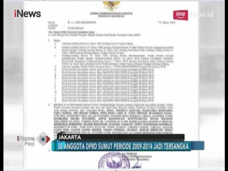38 Anggota DPRD Sumut Periode 2009-2014 Jadi Tersangka Korupsi - iNews Pagi 31/03