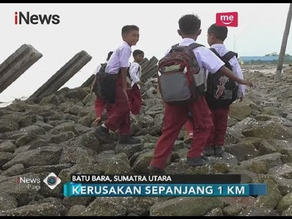 Penampakan Jalan Desa Bandar Rahmat yang Rusak Parah Akibat Abrasi Air Laut - iNews Pagi 09/04