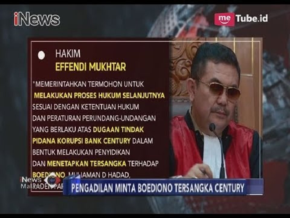 Hakim Minta KPK Lanjutkan Proses Hukum Boediono Terkait Korupsi Bank Century - iNews Malam 10/04