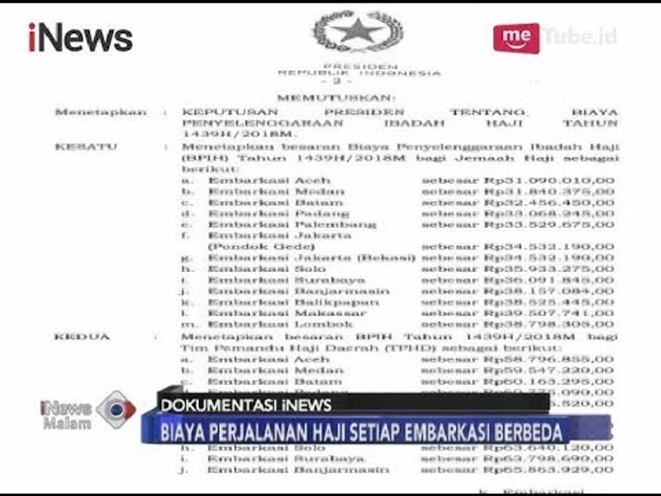 Inilah Biaya Haji & Pemandu Daerah 2018 yang Sudah Ditandatangani Jokowi - iNews Malam 11/04