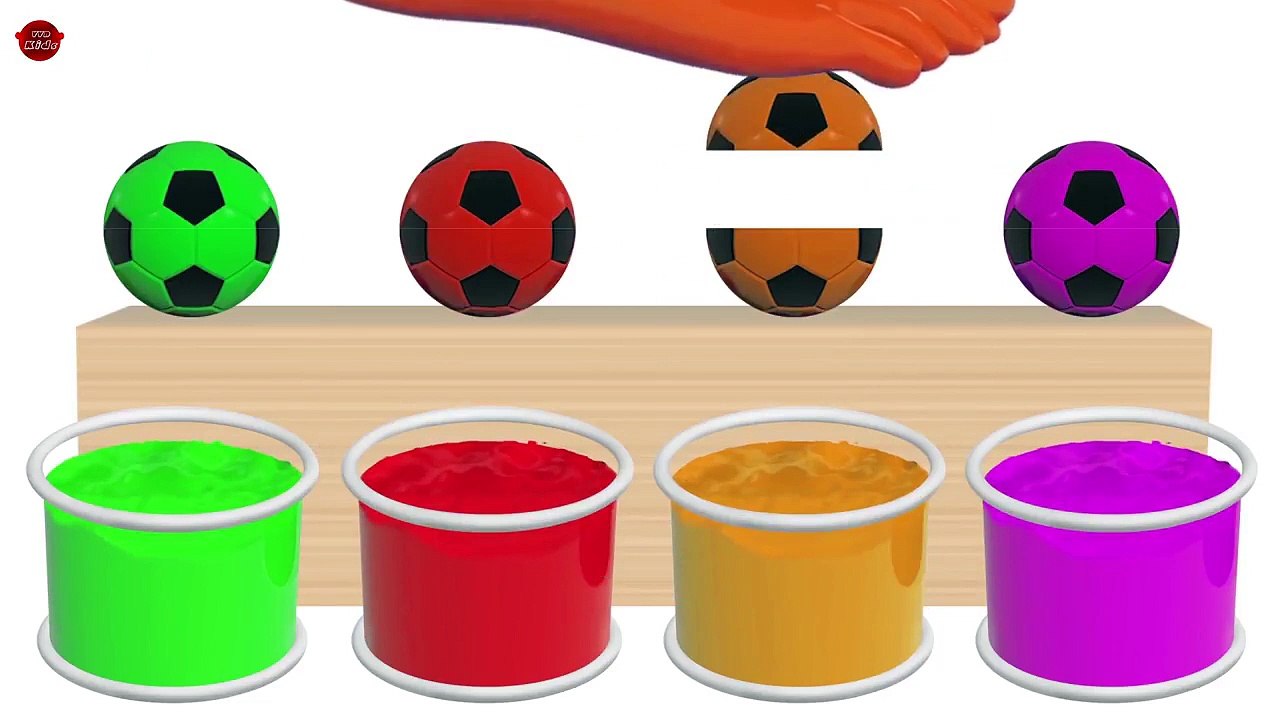 Learn Colors With Soccer Balls and Foot Painting Learn With Foot