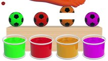 Learn Colors With Soccer Balls and Foot Painting - Learn With Foot Spray Painting for Kids