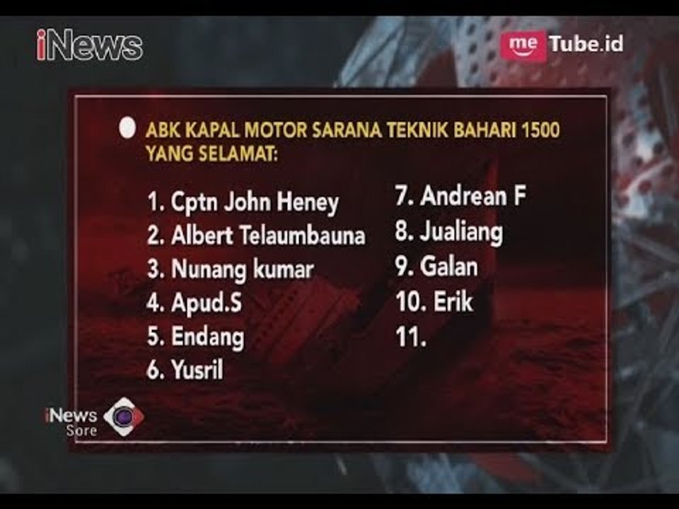 Ini Daftar Nama Korban ABK Selamat dan Hilang Pasca Tenggelam di Morowali - iNews Sore 27/04
