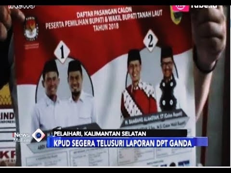 Timses Paslon 1 Kepala Daerah Tanah Laut Temukan 8 Ribu Pemilih Ganda - iNews Malam 20/06