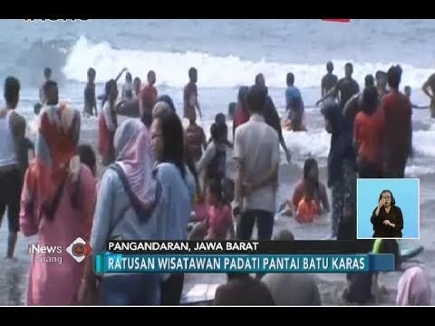 Ratusan Wisatawan Padati Pantai Batu Karas di Pangandaran - iNews Siang 24/06
