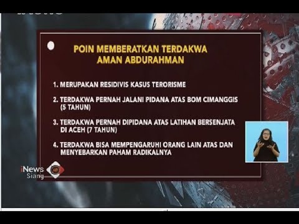 Dituntut Hukuman Mati, Ini Poin yang Memberatkan Aman Abdurrahman - iNews Siang 22/06