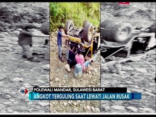 RUSAK BERAT!! Angkot Terguling Lewati Jalan di Polewali Mandar - iNews Pagi 03/07