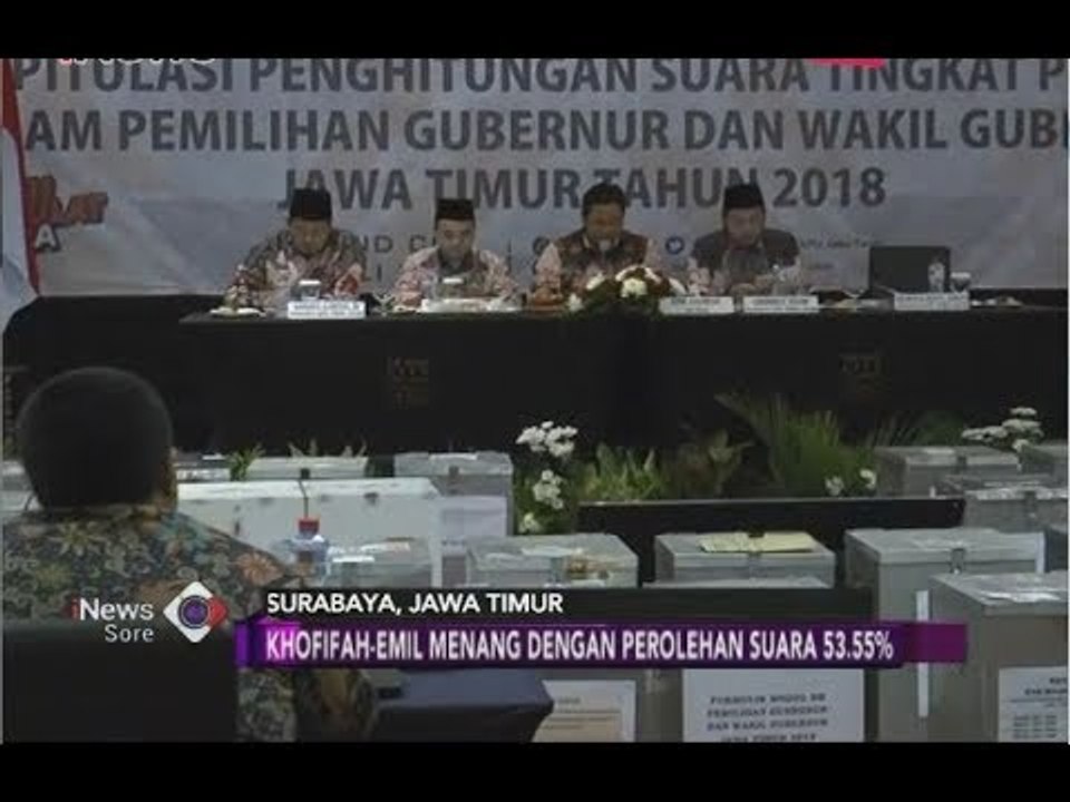 Rekapitulasi Suara Pilgub Jatim Final Dimenangkan Khofifah-Emil - iNews Sore 07/07