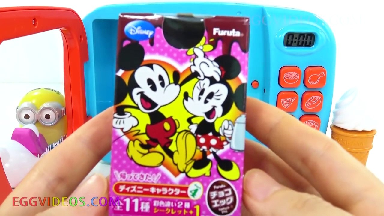 Learn Colors Microwave Surprise Toys Ice Cream Frozen Hello Kitty Minions EggVideos.com