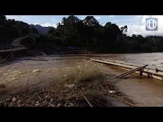 Titian sementara dibina di Pulau Setelu