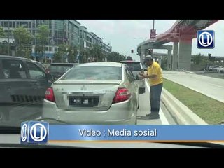 Ditegur buang botol kaca keluar kenderaan