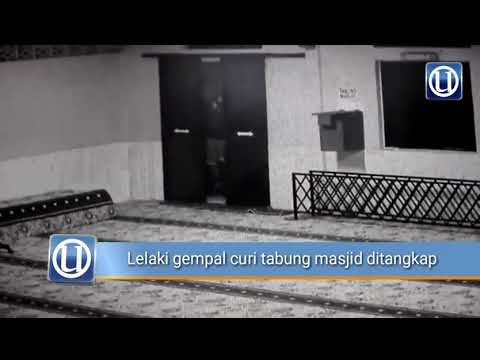Lelaki gempal curi tabung masjid dirakam CCTV