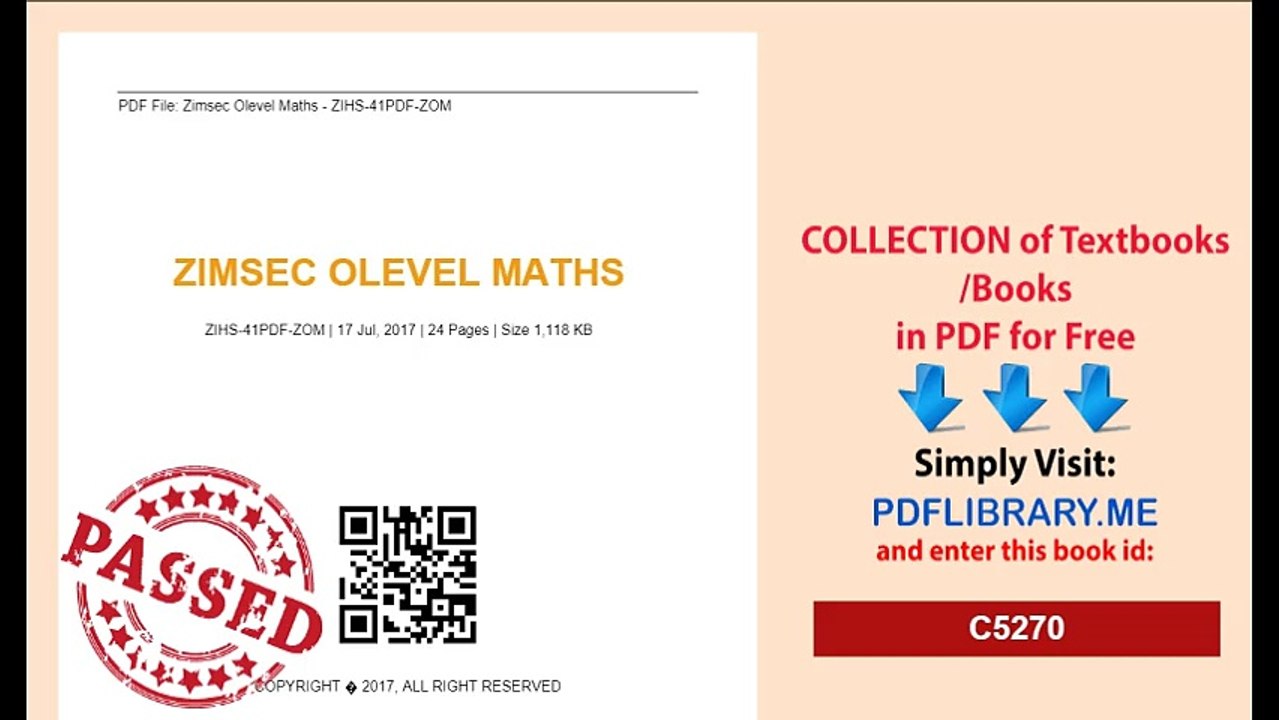 Zimsec Olevel Maths