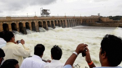 காவேரியில் அதிகரிக்கும் தண்ணீர்...முழு கொள்ளளவை நெருங்கும் கே.ஆர்.எஸ். அணை- வீடியோ