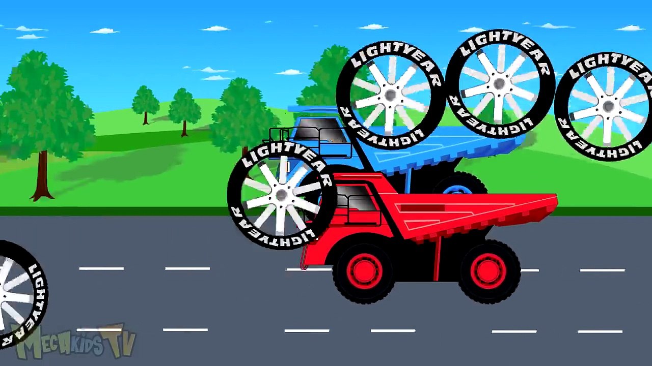 Red Truck Vs Blue - Cartoon Monster Trucks For Kids