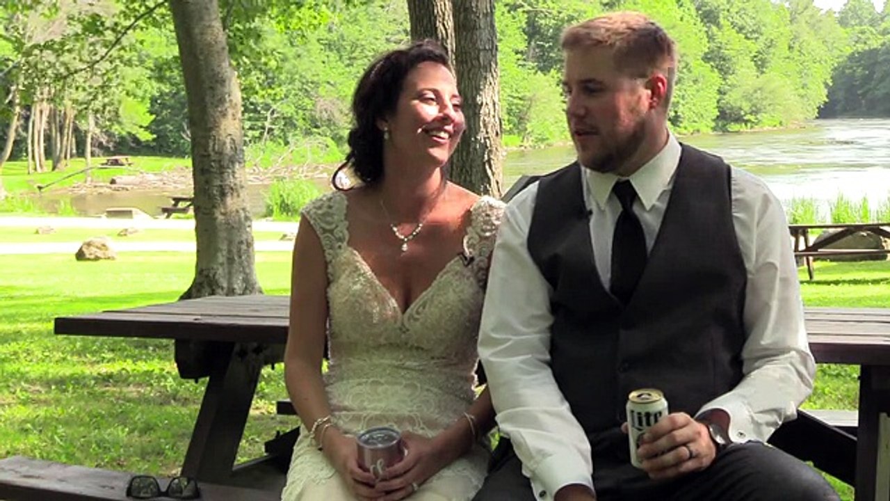 Bride and Groom Barely Dodge Falling Tree....!!!!Tree branch nearly falls on couple during wedding shoot...!!!