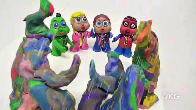 BABY SUPERHEROES PLAY FUN BABY GAMES - Stop Motion Play Doh Movie For Kids