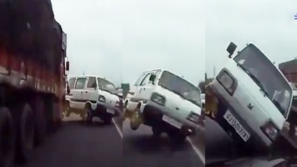 Gujarat में Van के Truck को Overtake करने वाले Viral Video को देख थमेंगी आपकी सांसे । वनइंडिया हिंदी